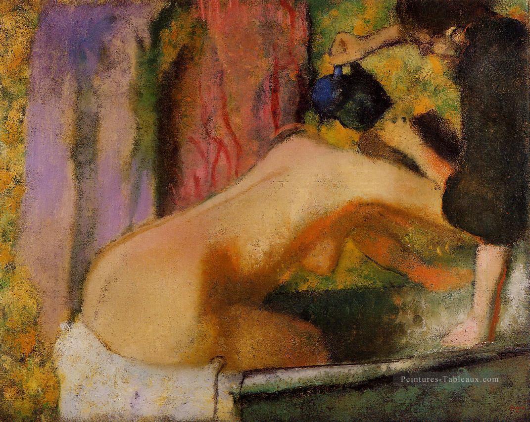 femme à son bain Edgar Degas Peintures à l'huile